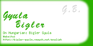 gyula bigler business card